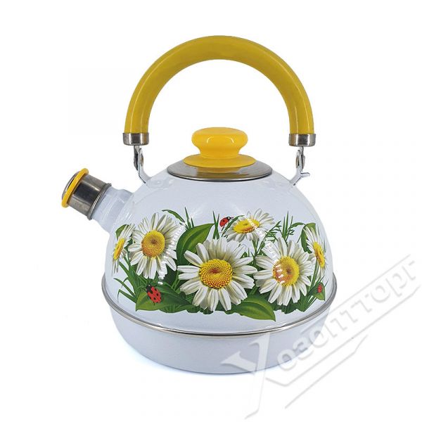 Kettle 3.5 l. (yellow metal hanging handle) white/ marianna (stainless steel decor) ???04/35/03/32/?16